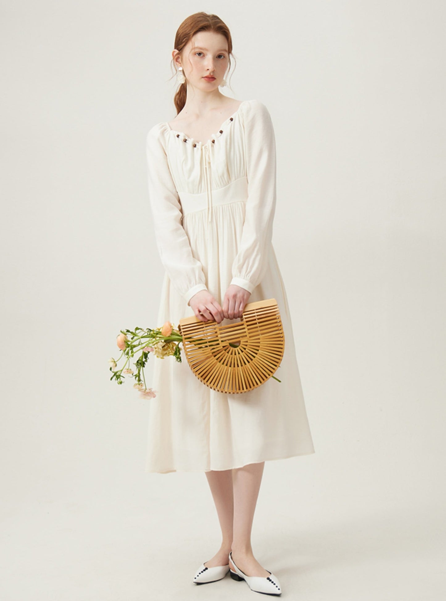 French Temperament Mint Floral Dress