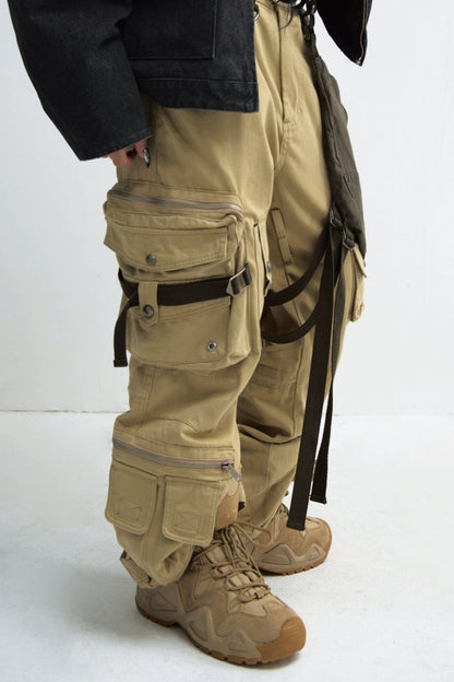 Showder Bag Multi-Pocket Straight Cargo Pants