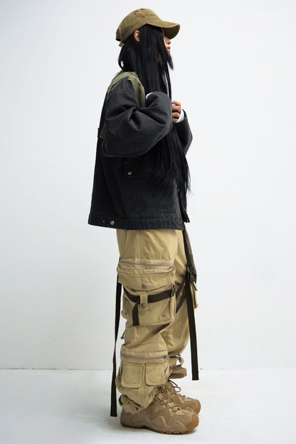 Showder Bag Multi-Pocket Straight Cargo Pants