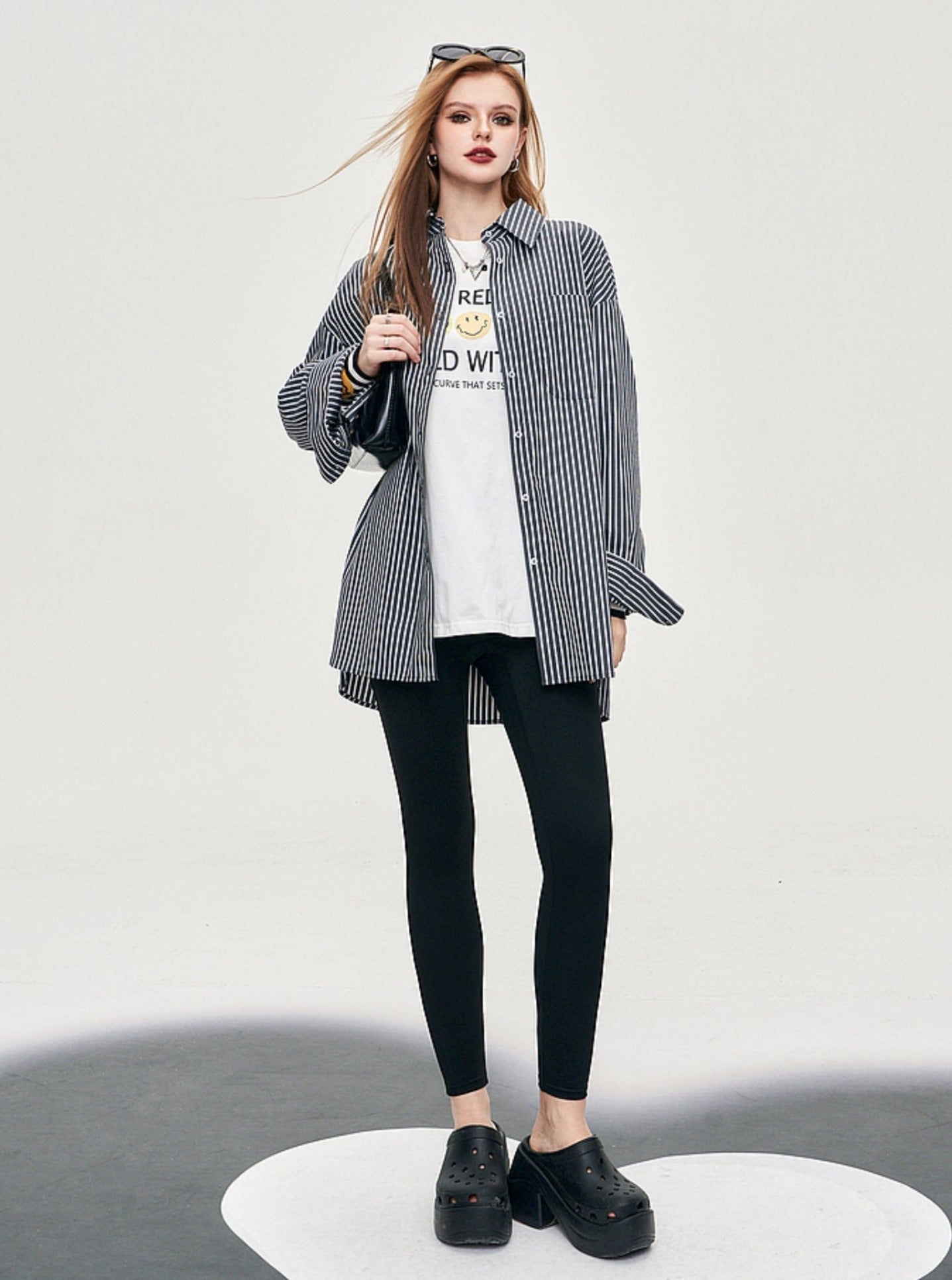 Smiley Face Long Sleeve Tee Top