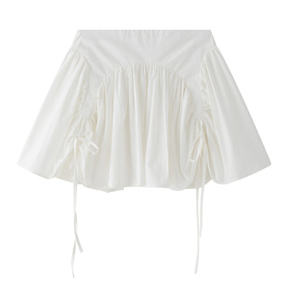 Light Lace-Up Pleated Skirt Set-Up