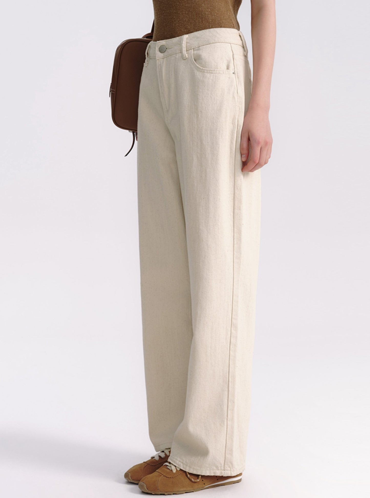 Thin Design White Pants