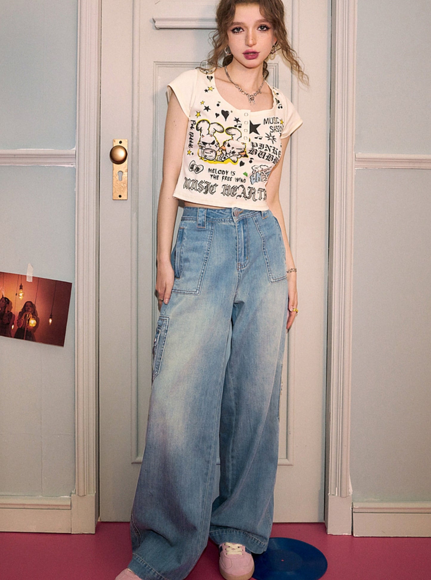 High Waist Fairy Pocket Denim Pants