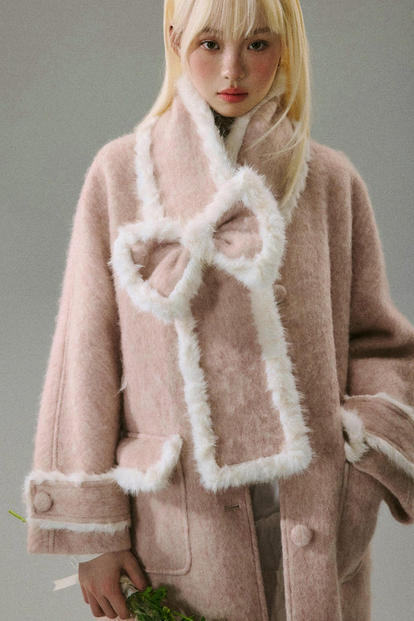 Kirschblüten-Tweed-Langmantel 