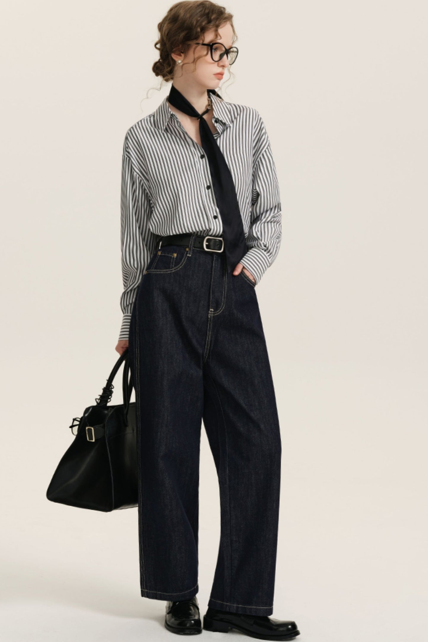 DESIGNER PLUS DUNKELBLAUE JEANS IN VINTAGE-WASCHUNG SLOUCHY LOOSE CASUAL HIGHRISE DRAPED TURNIP TROUSERS