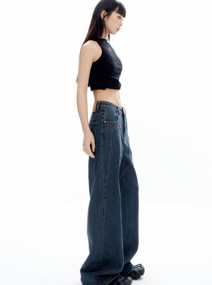 Asymmetrical Silhouette Wide-Leg Pants