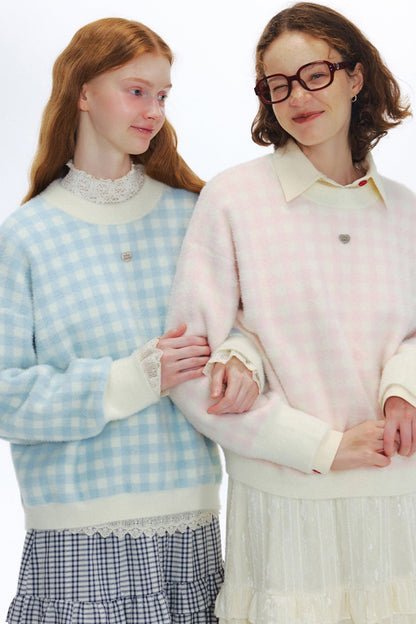 WhyBerry 24AW 'Pearl Jelly Bean' Locker fallende Schulter Vielseitiger Pullover Herbst/Winter 2024