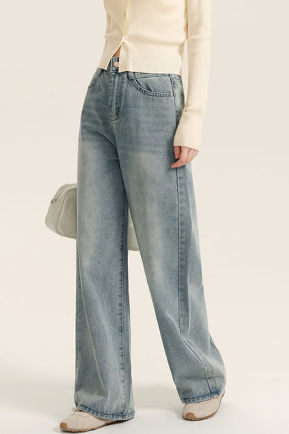 Light Wash High-Waist Wide-Leg Jeans