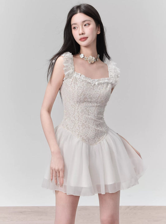 [Fragile Shop Ballet Girl Dream Romantic Patchwork Dress Sweet Temperament Birthday Dress