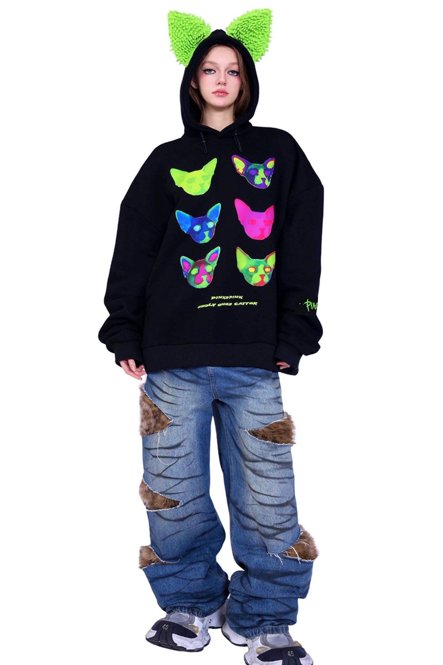 Cat Ear Y3K Hooded Sweatshirt