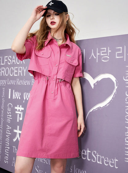 Two-In-One Cargo Shirt Dress