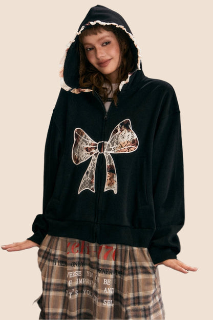 Vintage Hooded Sweatshirt Jacket