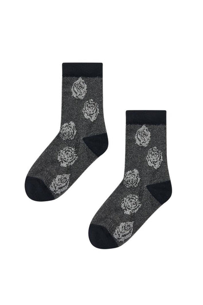 Embossed Rose Cotton Socks