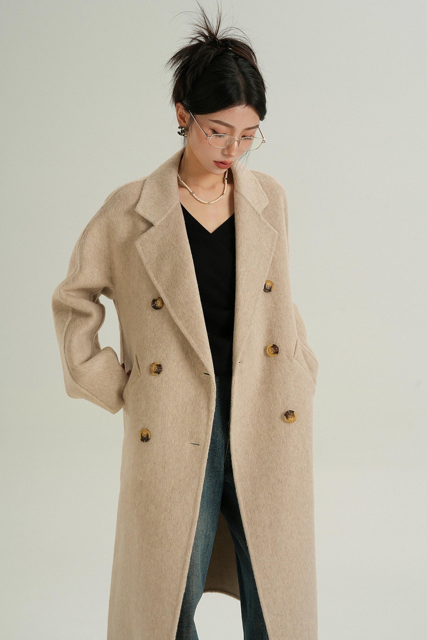 Double-Breasted Wool Suit Coat