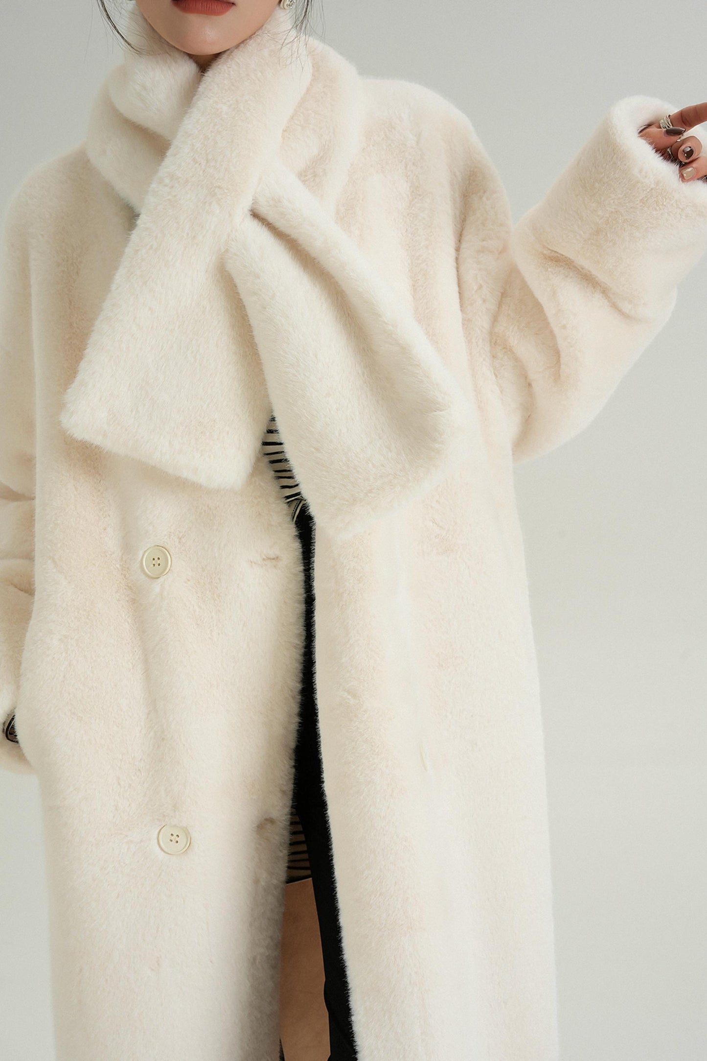 Luxury Fur Mid-Length Coat