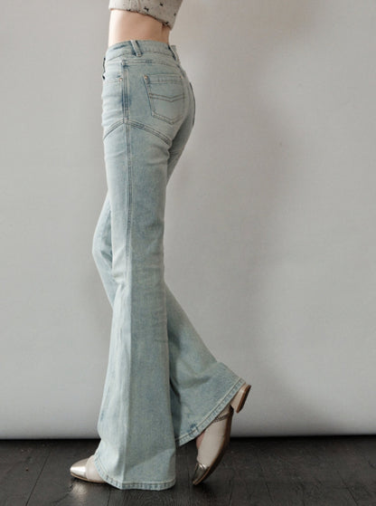 Versatile Star Blue Flared Pants