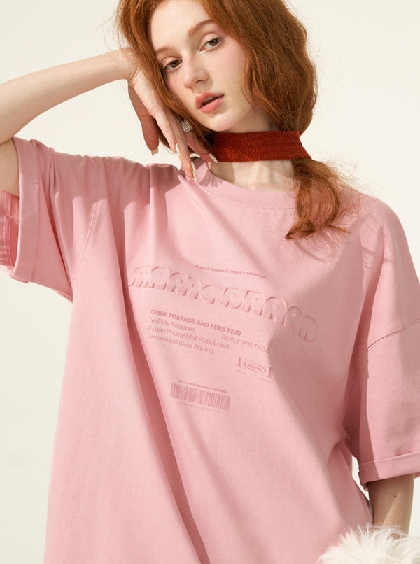 Embossed Letter Loose Top