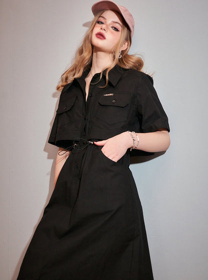 Two-In-One Cargo Shirt Dress