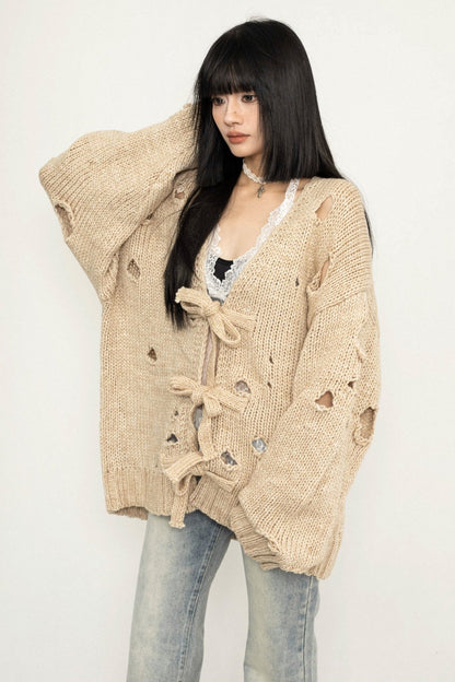 Korean Piercing Atmosphere Cardigan