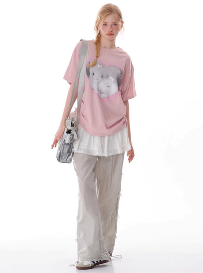 Love Bunny T-Shirt mit Kordelzug