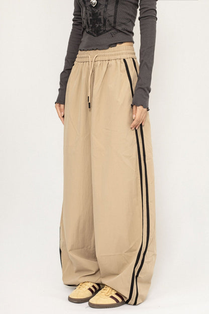 Elasticated Waistband Wide-Leg Pants