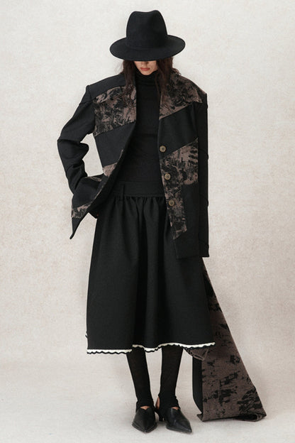 Loose Fit Structured Velvet Jacket