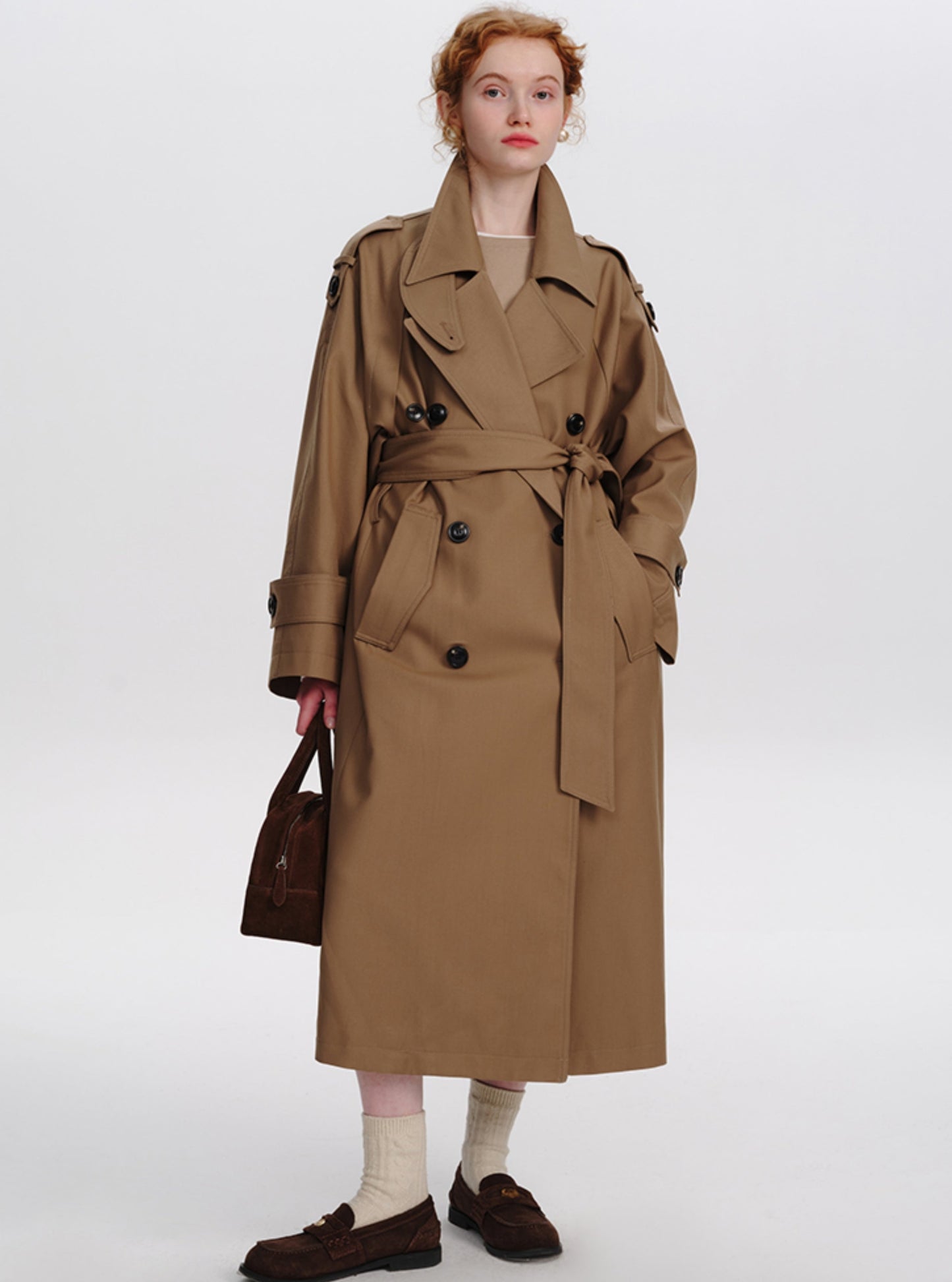 Temperament long loose over-the-knee coat