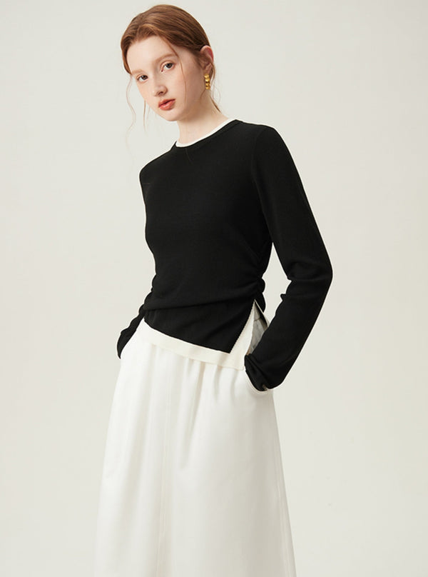 Commuter Contrast Knit Top