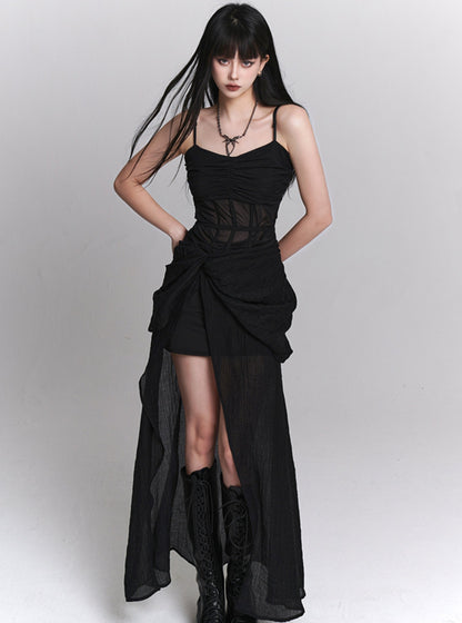 Adult Elegant Black Slip Dress