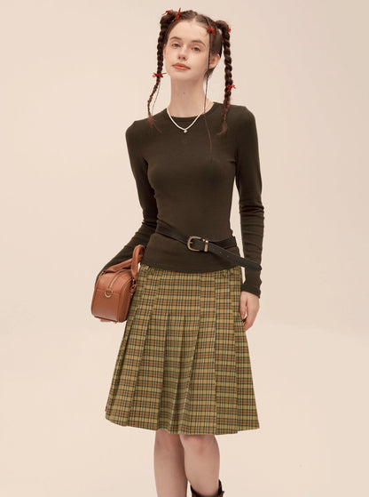 Retro Love Stud Pleated Skirt