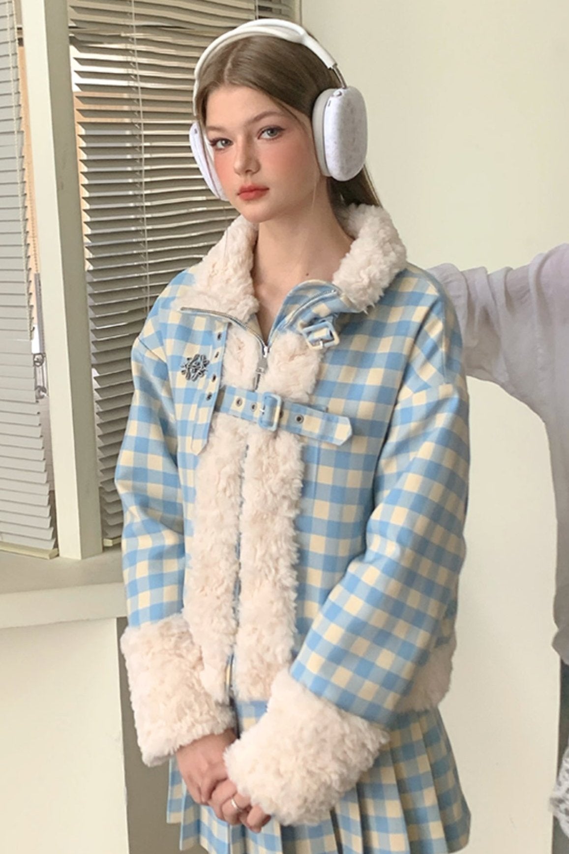 Lamb Plush Splicing Cotton Jacket Set-Up