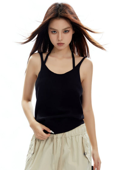 Thin Loose Sleeveless Layered Top