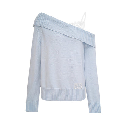 Chic Lace-Up Knit Sweater