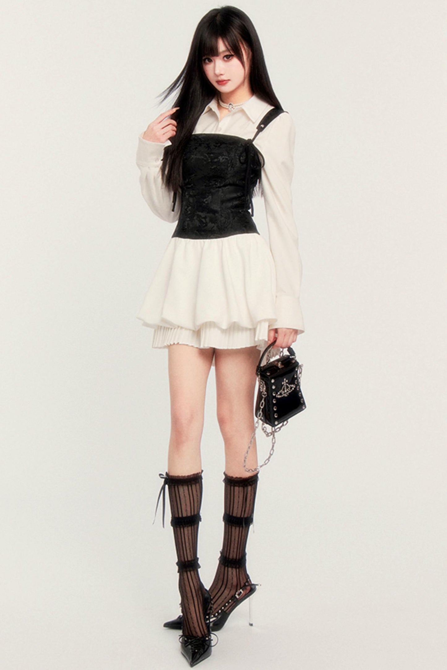 Court Style Slim Waist Puffy Dress