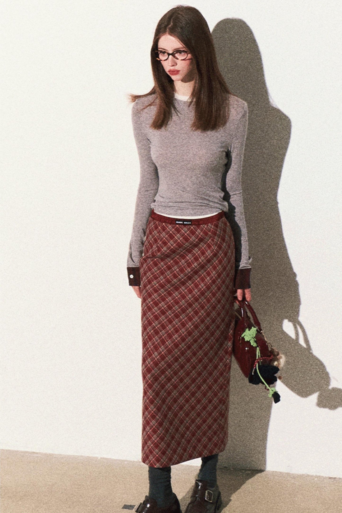 Retro Split Long Skirt