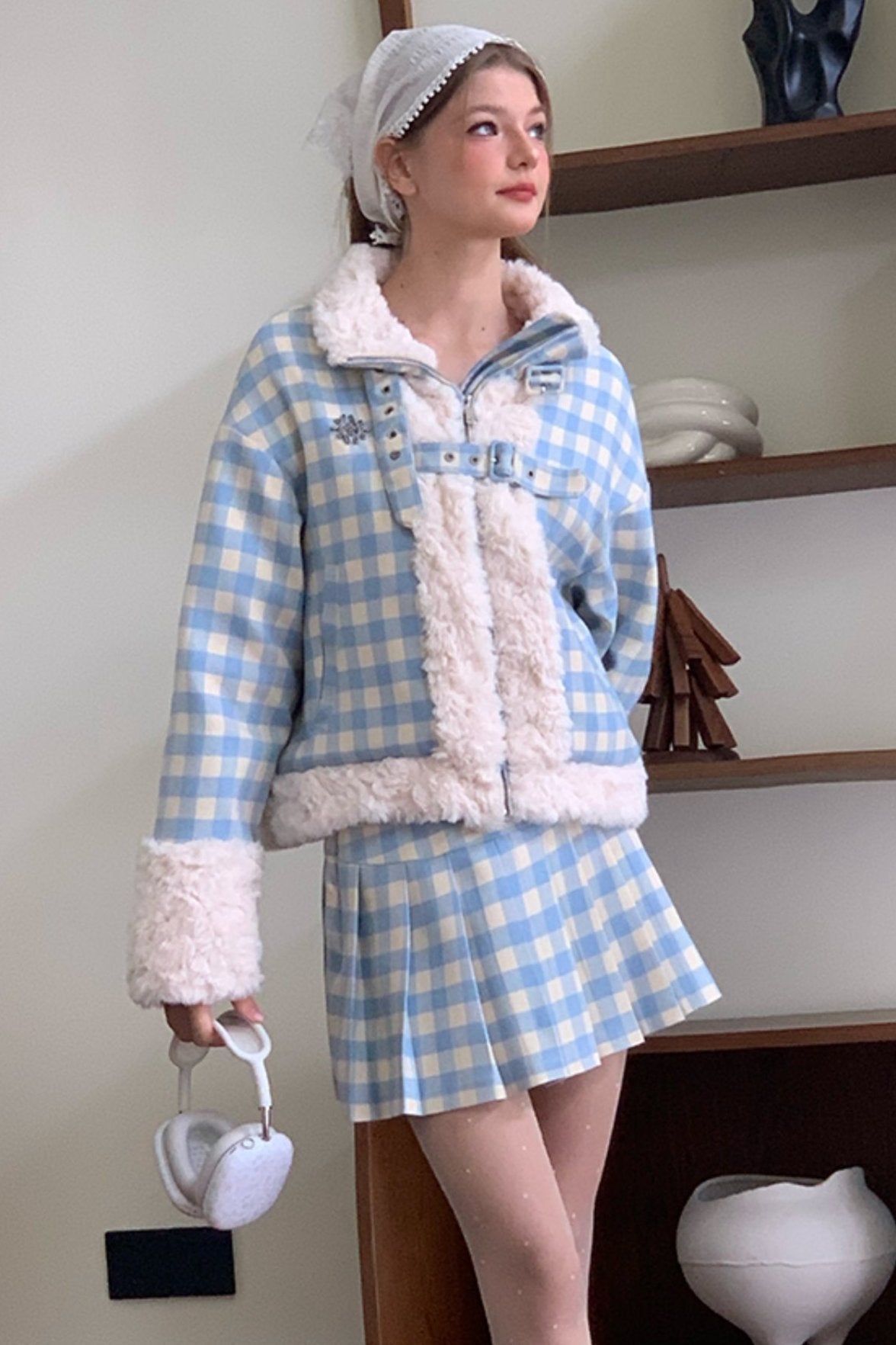 Lamb Plush Splicing Cotton Jacket Set-UP