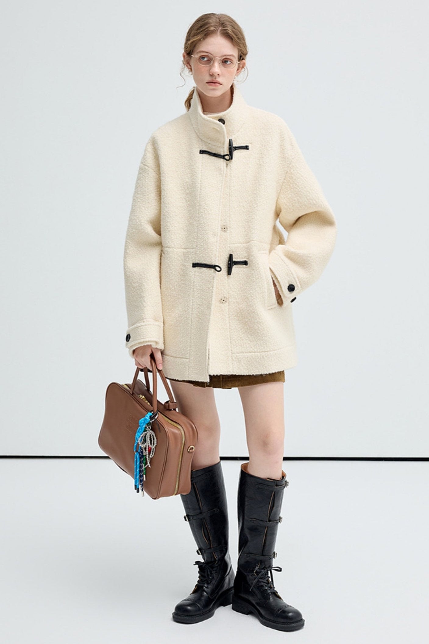 Granular Texture Wool Coat