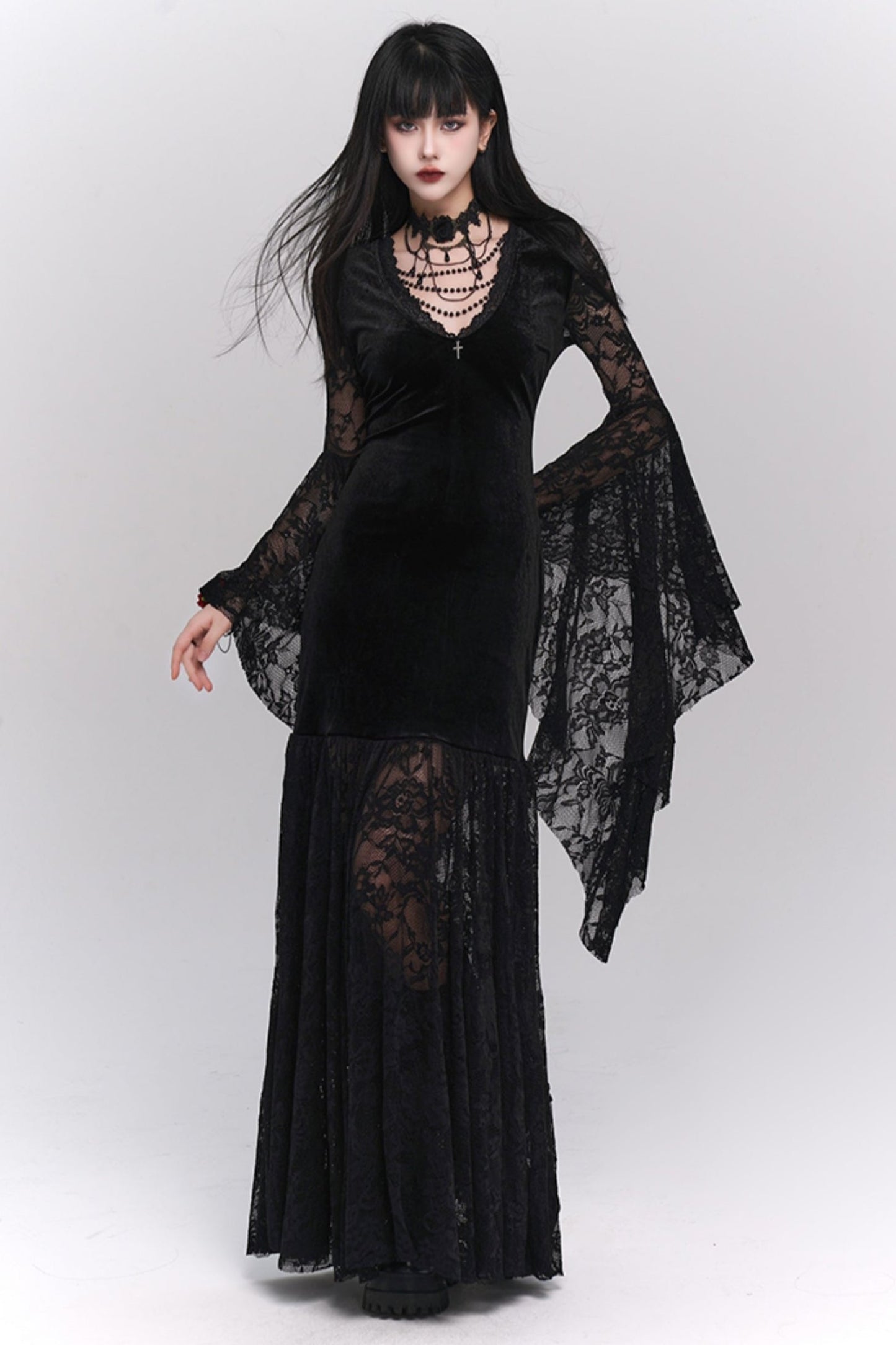 Ghost Girl, Dark Girl, Frauen Gothic, Französisches Vintage Kleid, Halloween Kostüm, Subkultur tragen