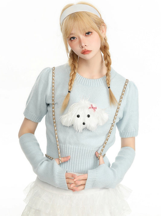 Gentle Multicolor Puppy Knit Shirt