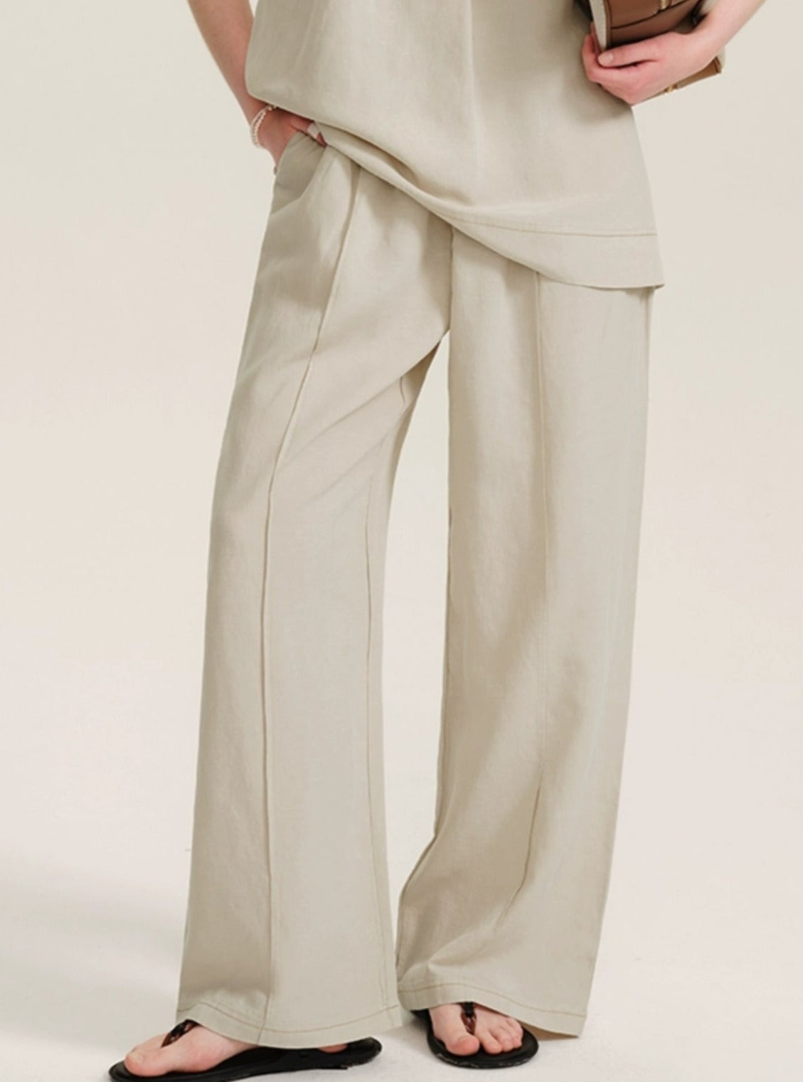 Flaccid Linen and Tencel Pants Set-Up