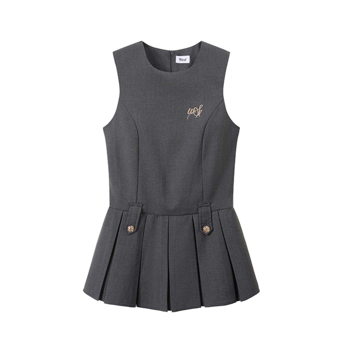 Summer Pleated Vest Dress Set-Up