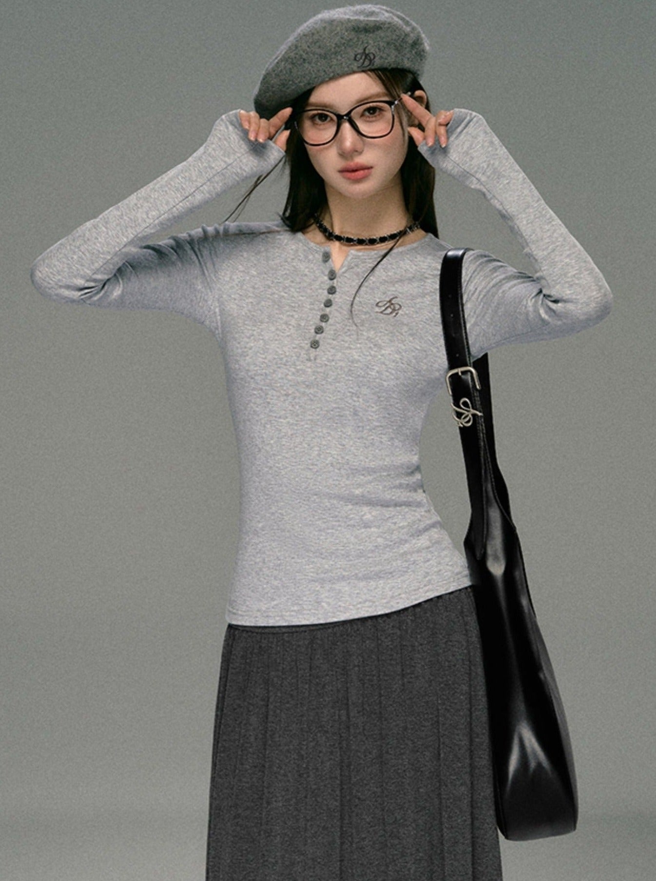 V-Neck Knit Base Layer Shirt