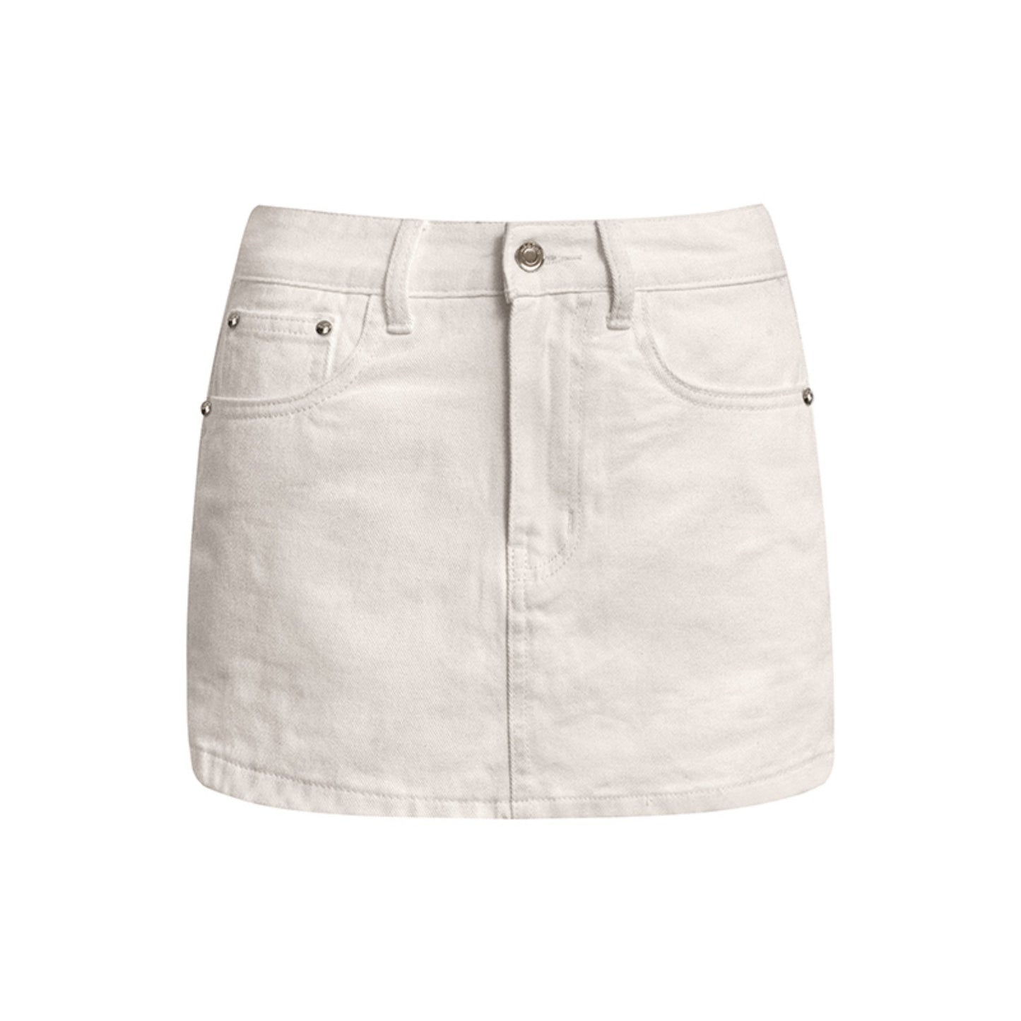 Bow Patch Denim Halter Skirt