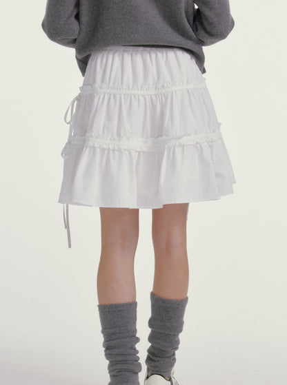 White A-Line Black Cake Puffy Skirt