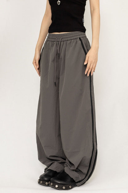 Elasticated Waistband Wide-Leg Pants