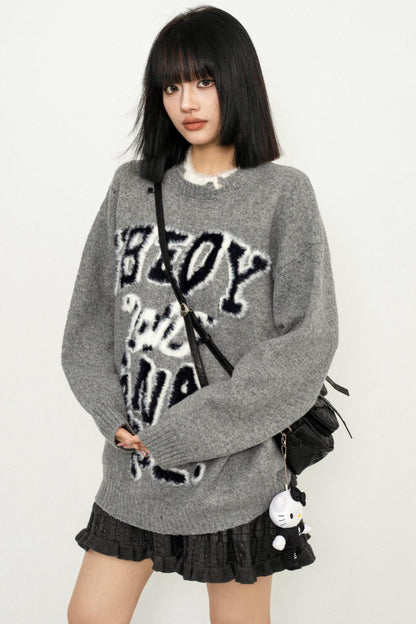 Jacquard Pattern Loose Sweater