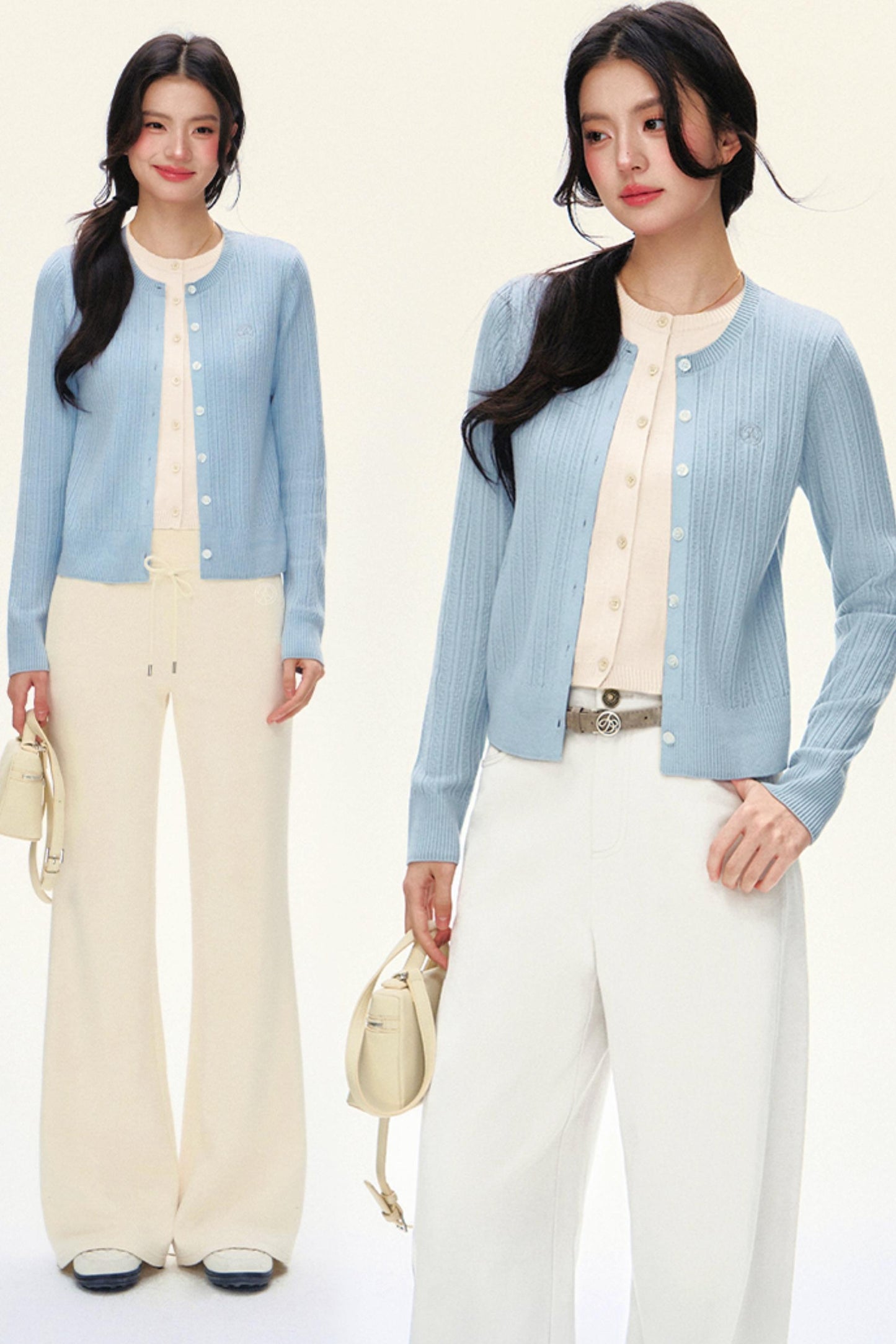 Double-Layer Slim Knit Cardigan