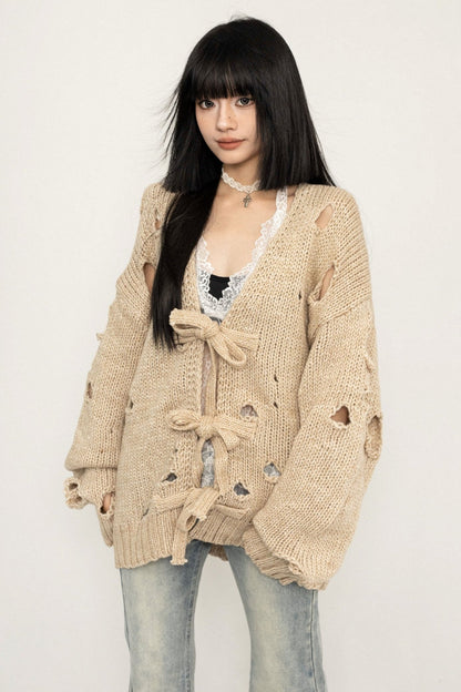 Korean Piercing Atmosphere Cardigan