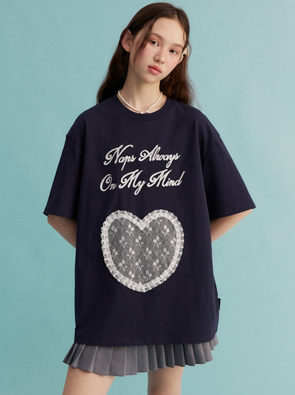 Lace Patch Pocket T-Shirt