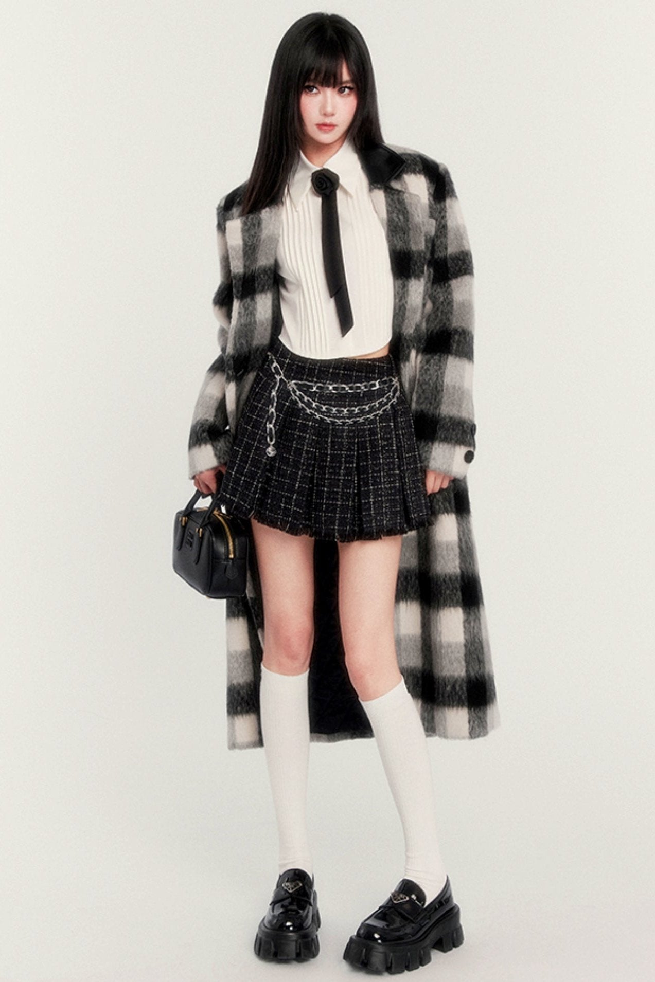 Warm Long Plaid Jacket